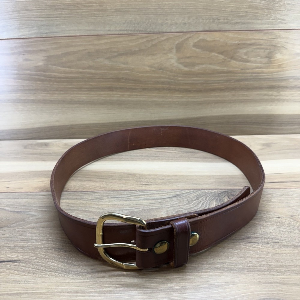Cabela Mens Belt Size 36 Brown Leather Vintage Hunting Ranch Work